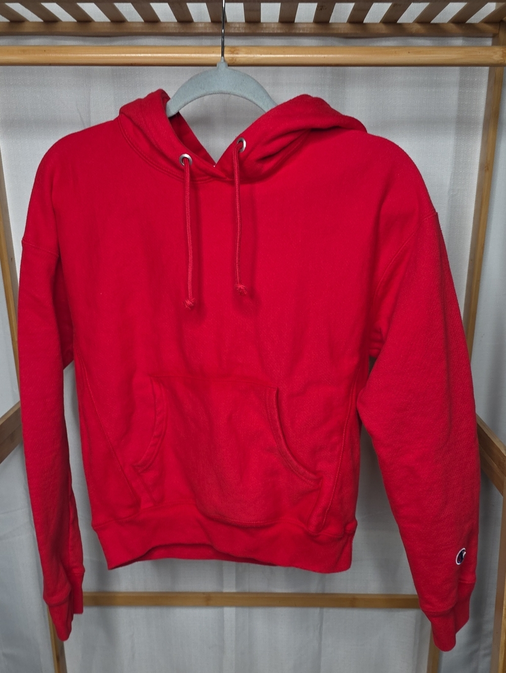 Champion Red Kids' Pullover Hoodie with Kangaroo Pocket